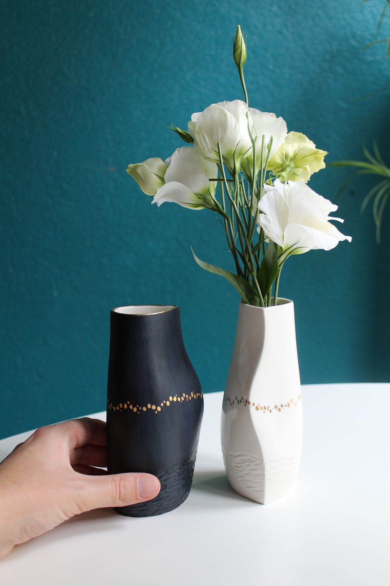 Petit Vase Cambre - Noir/Or