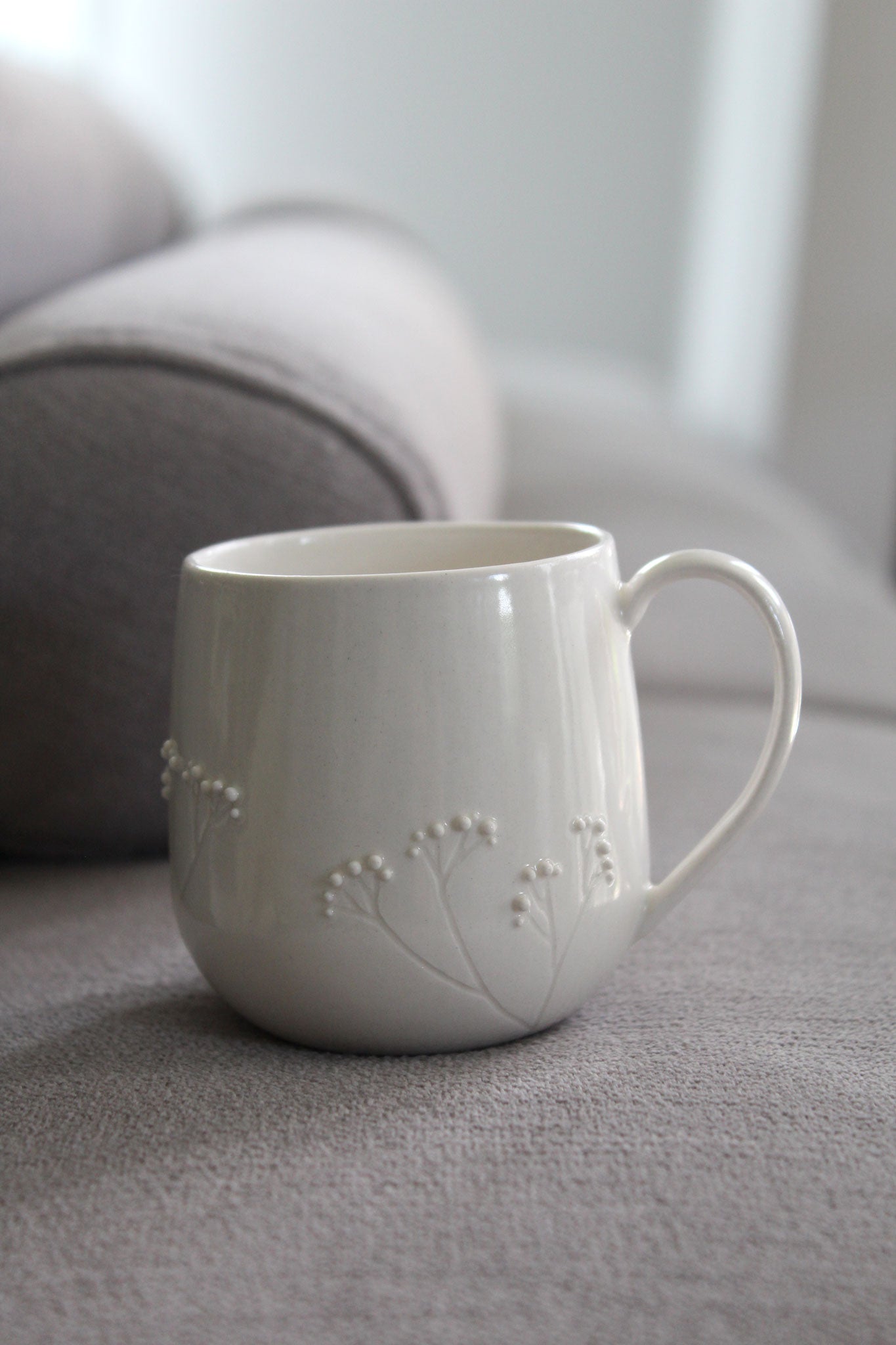 Tasse à espresso Anse - Jardin de porcelaine - Blanc