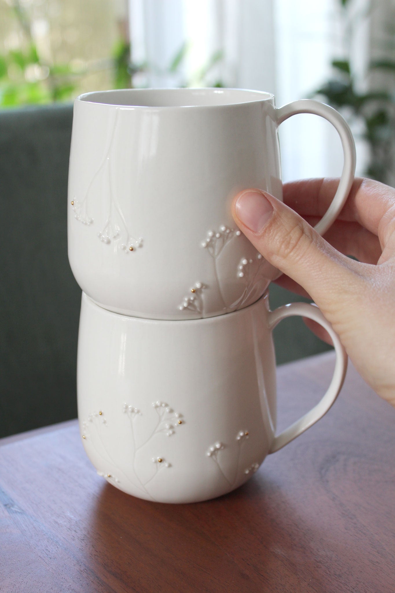 Tasse à Thé Anse - Jardin de Porcelaine