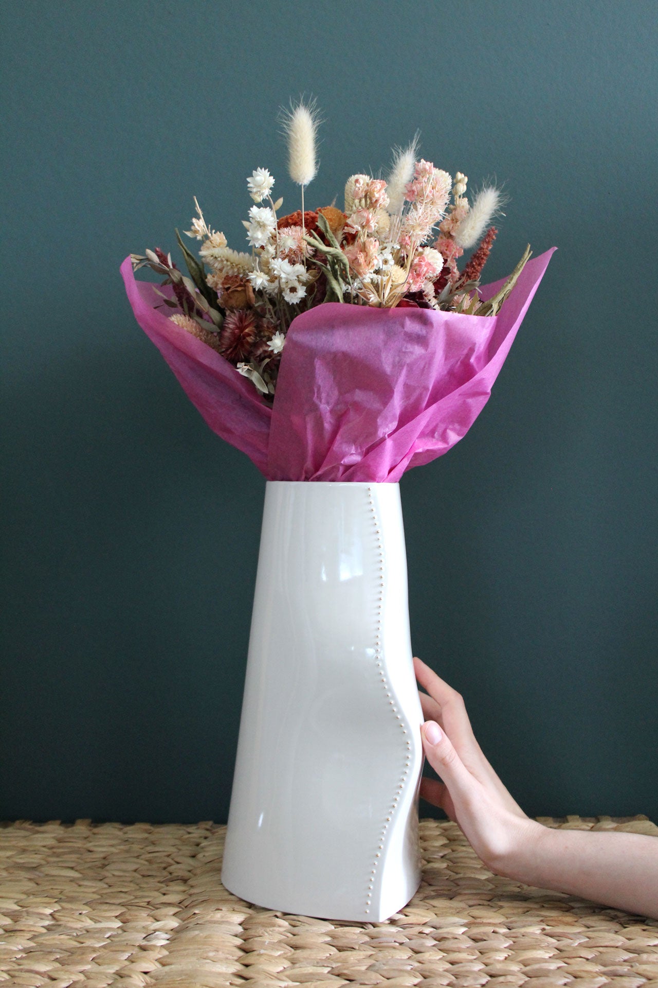 Grand Vase Cambre Perles