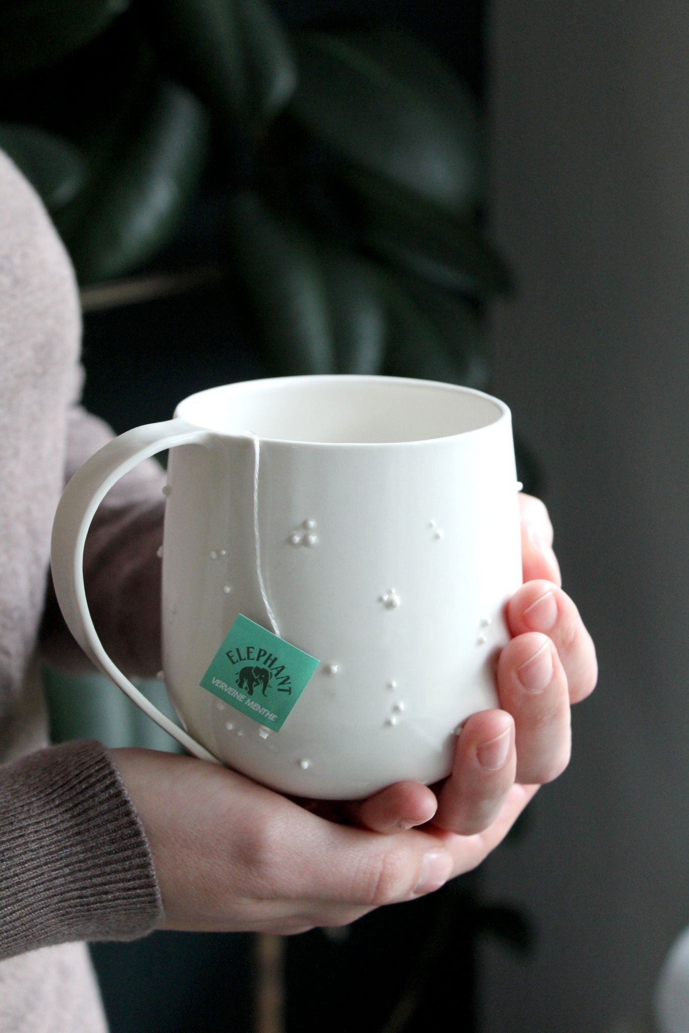 Tasse à thé Célestine avec anse - Blanc
