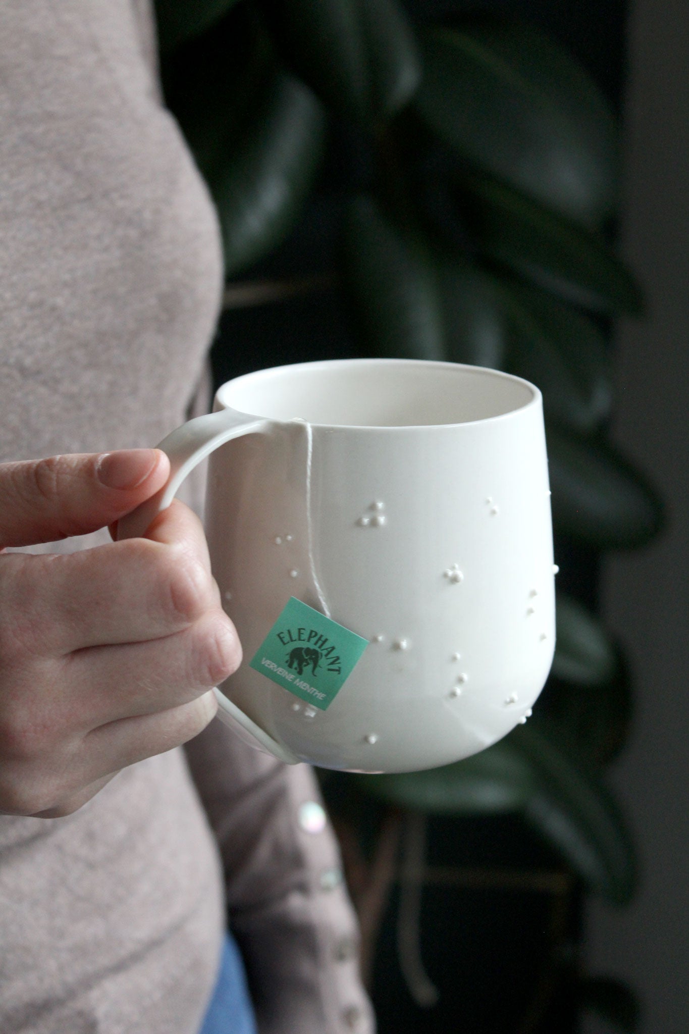 Tasse à thé Célestine avec anse - Blanc