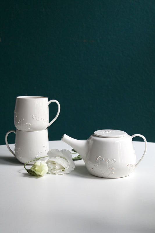 Théière - Jardin de porcelaine - Blanc