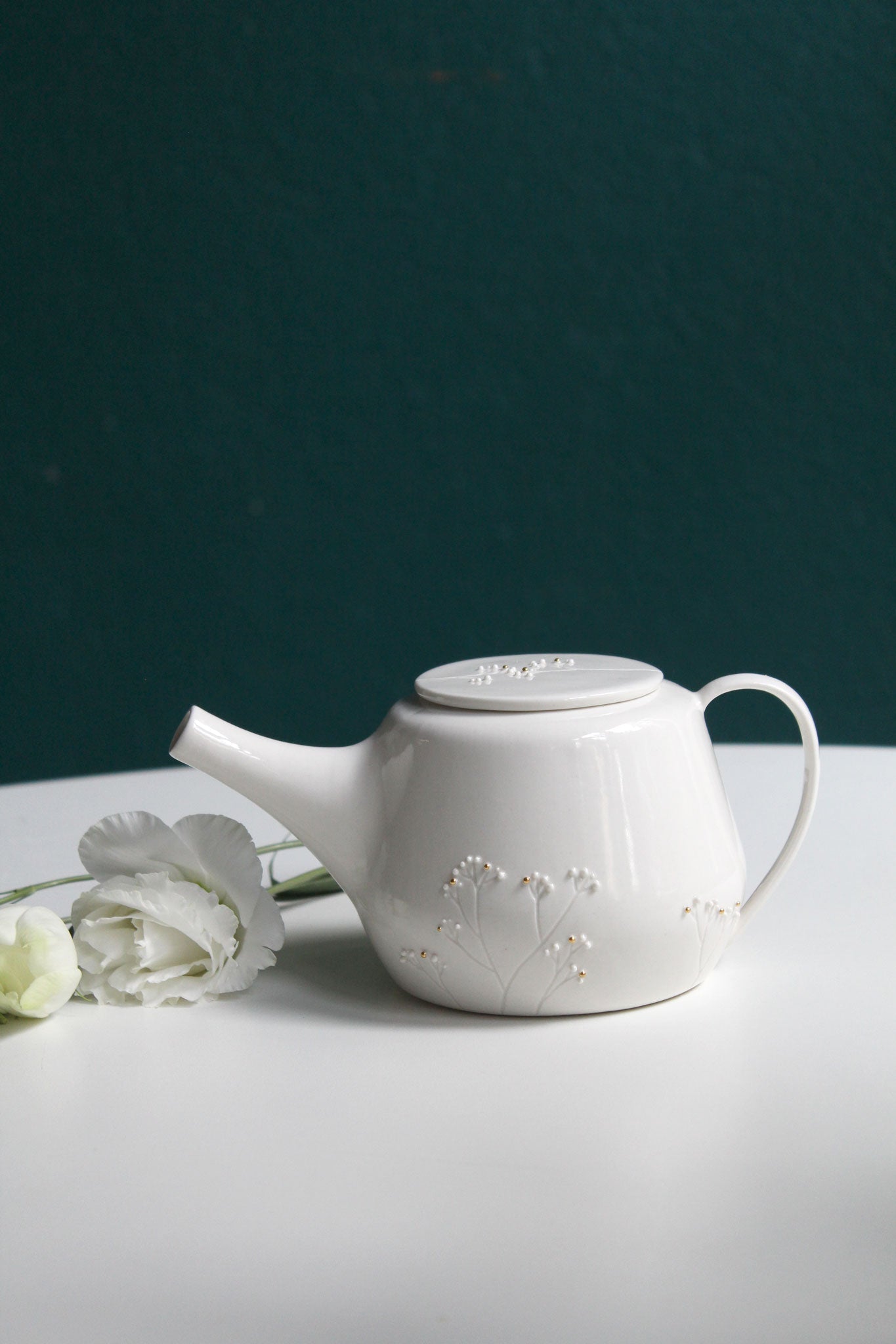 Théière - Jardin de porcelaine - Blanc