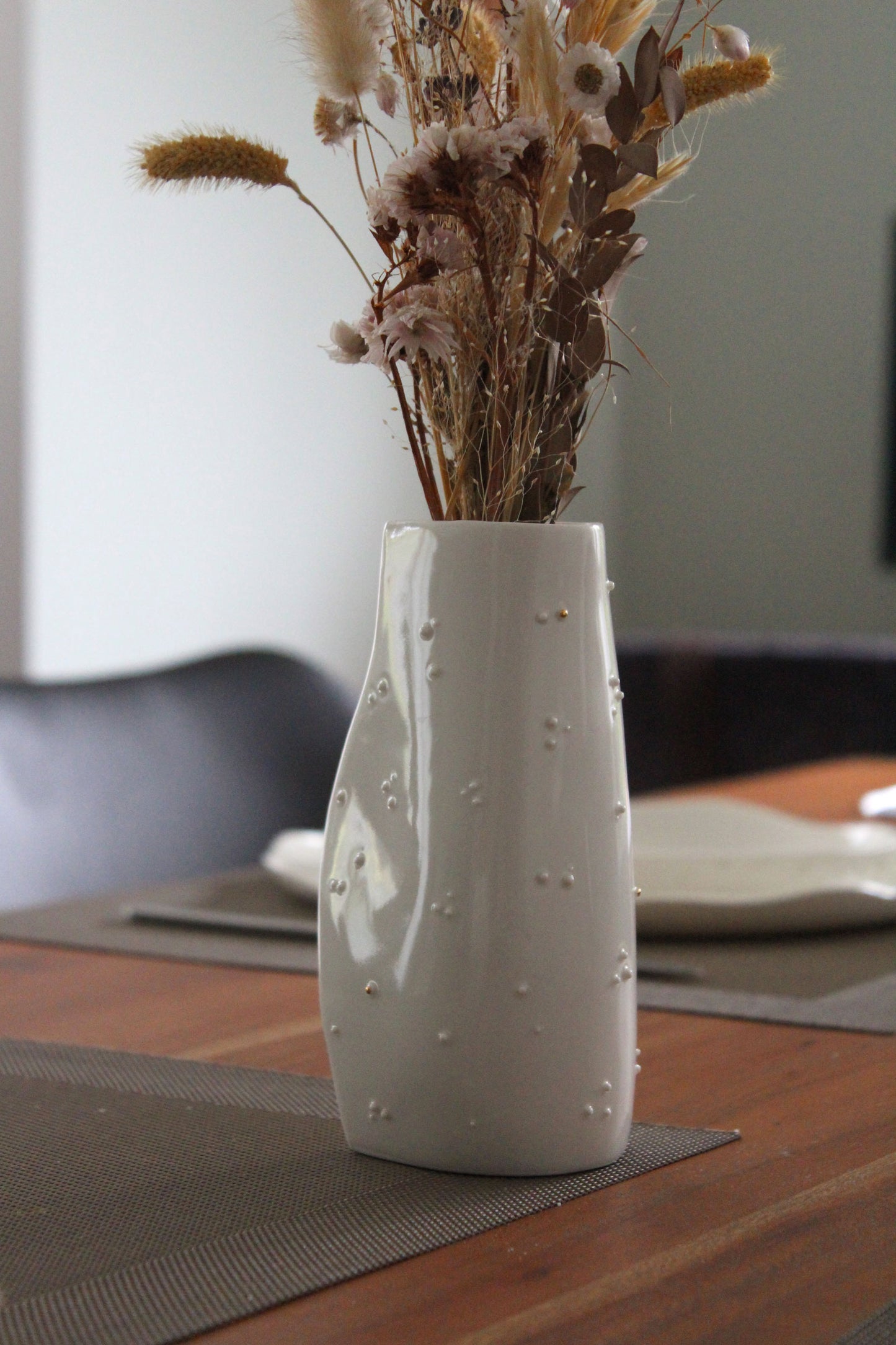 Petit Vase Cambre - Blanc/Or