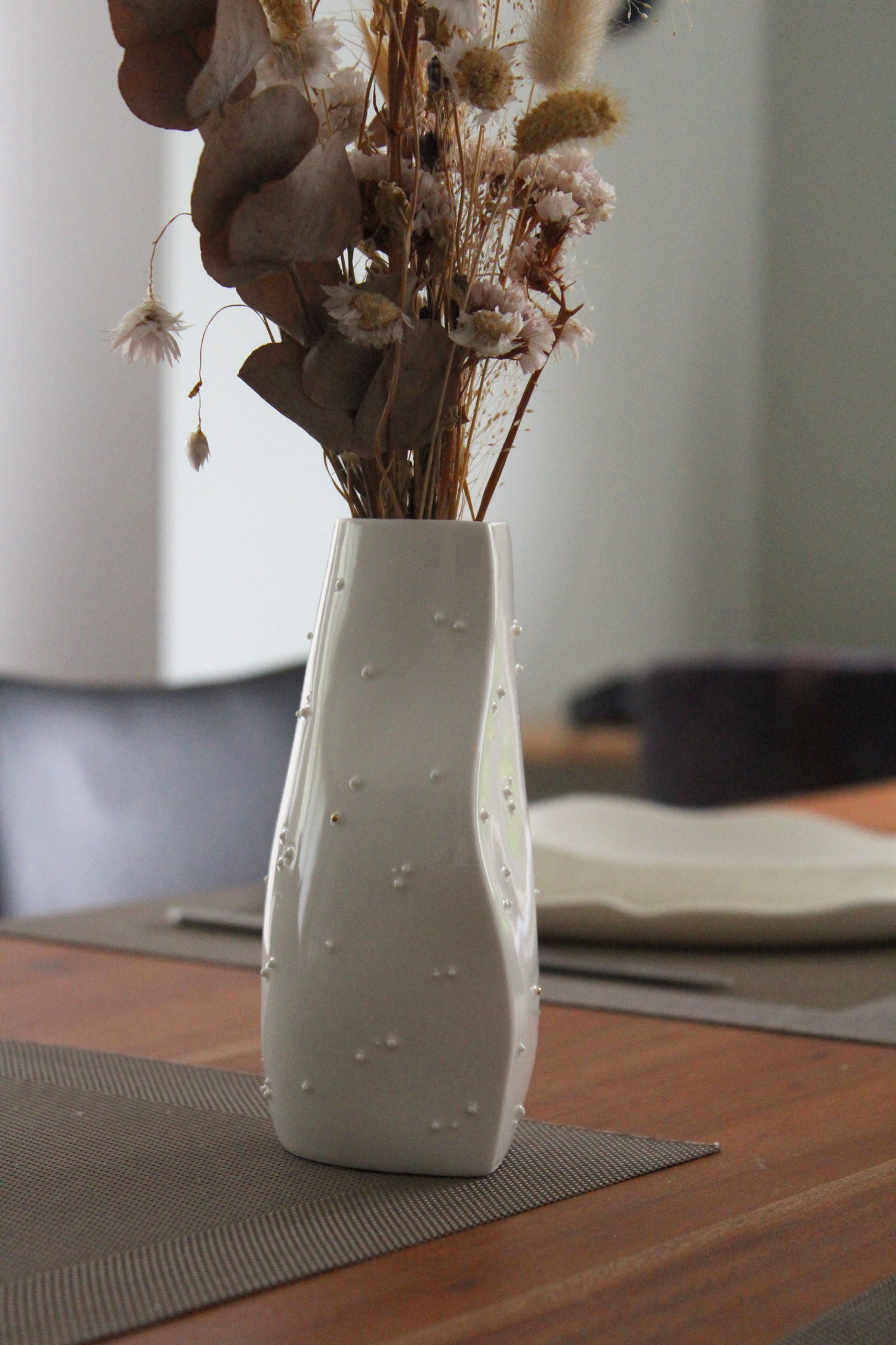 Petit Vase Cambre - Blanc/Or