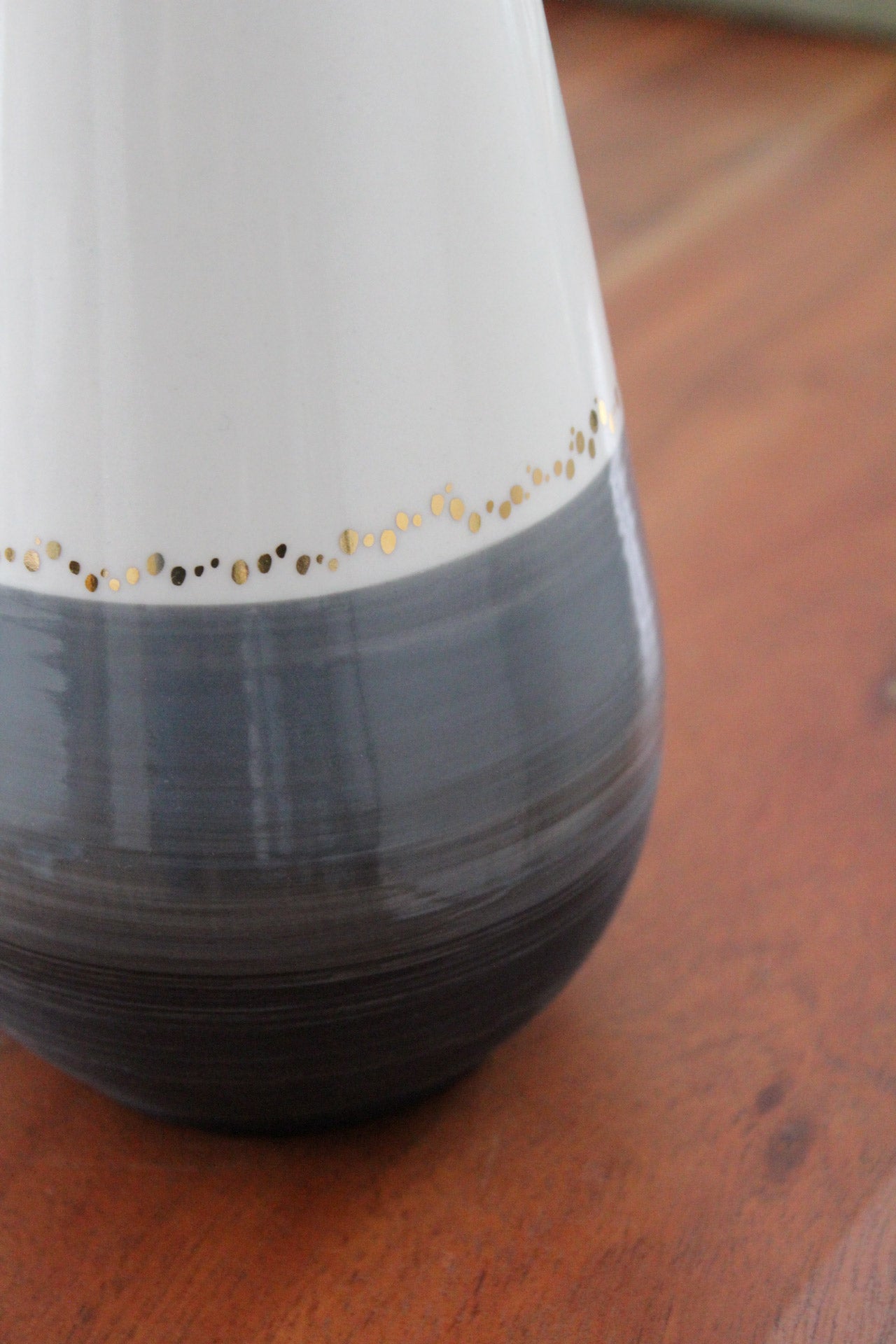 Petit Vase Goutte - Gris/Noir