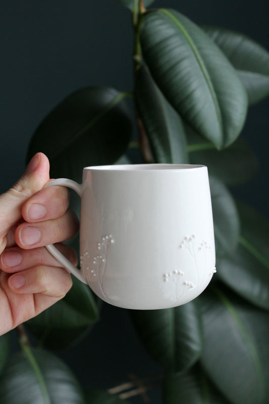 Tasse à café Anse - Jardin de porcelaine - Blanc