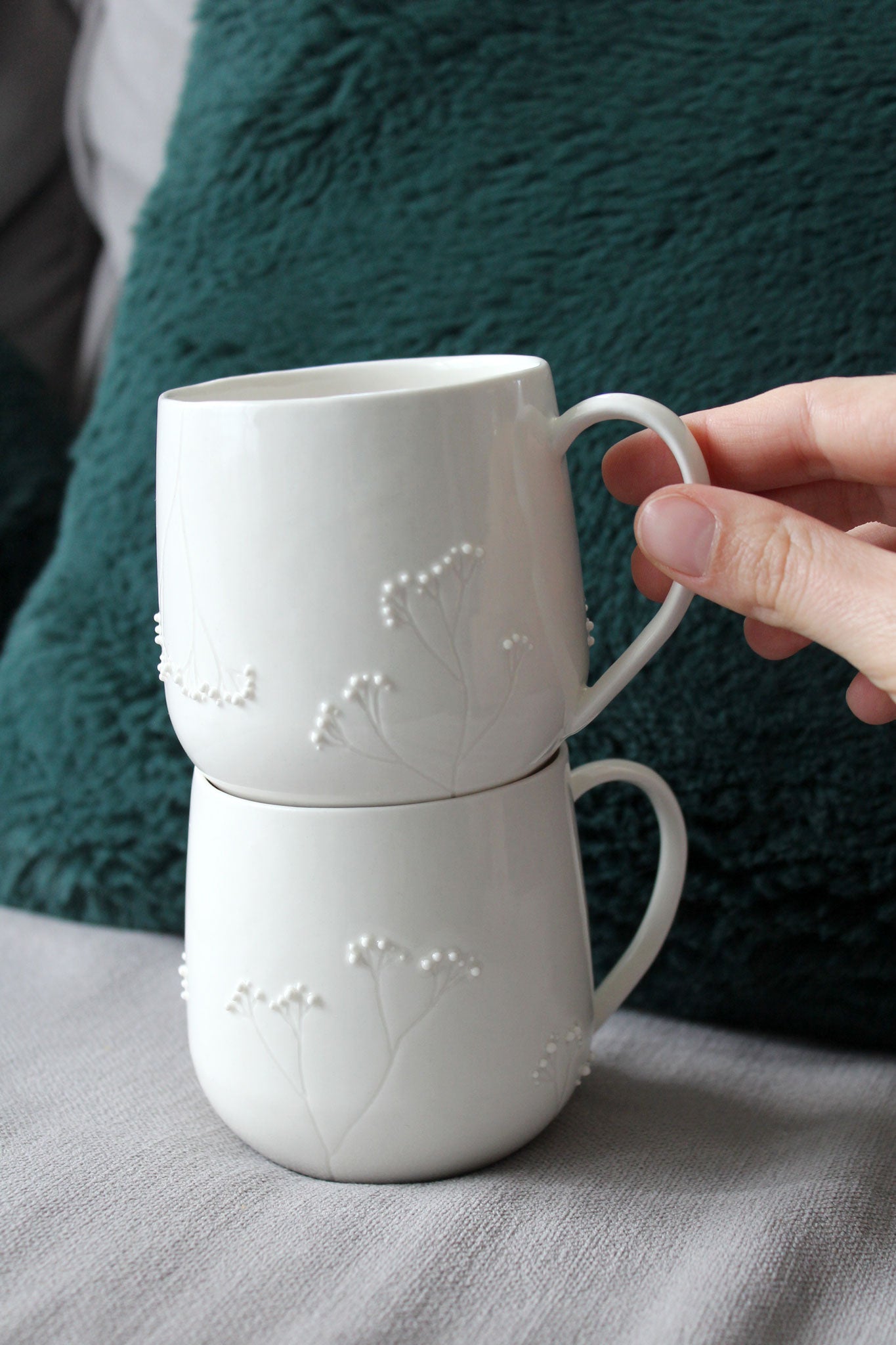 Tasse à café Anse - Jardin de porcelaine - Blanc
