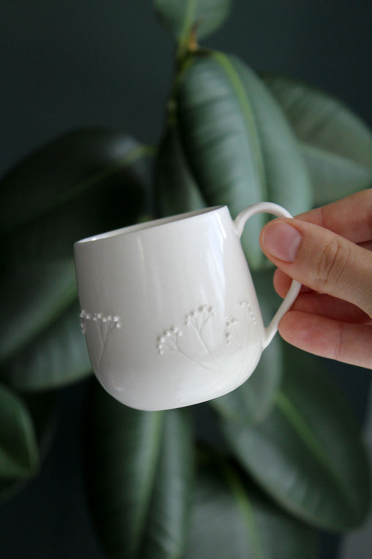Tasse à espresso Anse - Jardin de porcelaine - Blanc