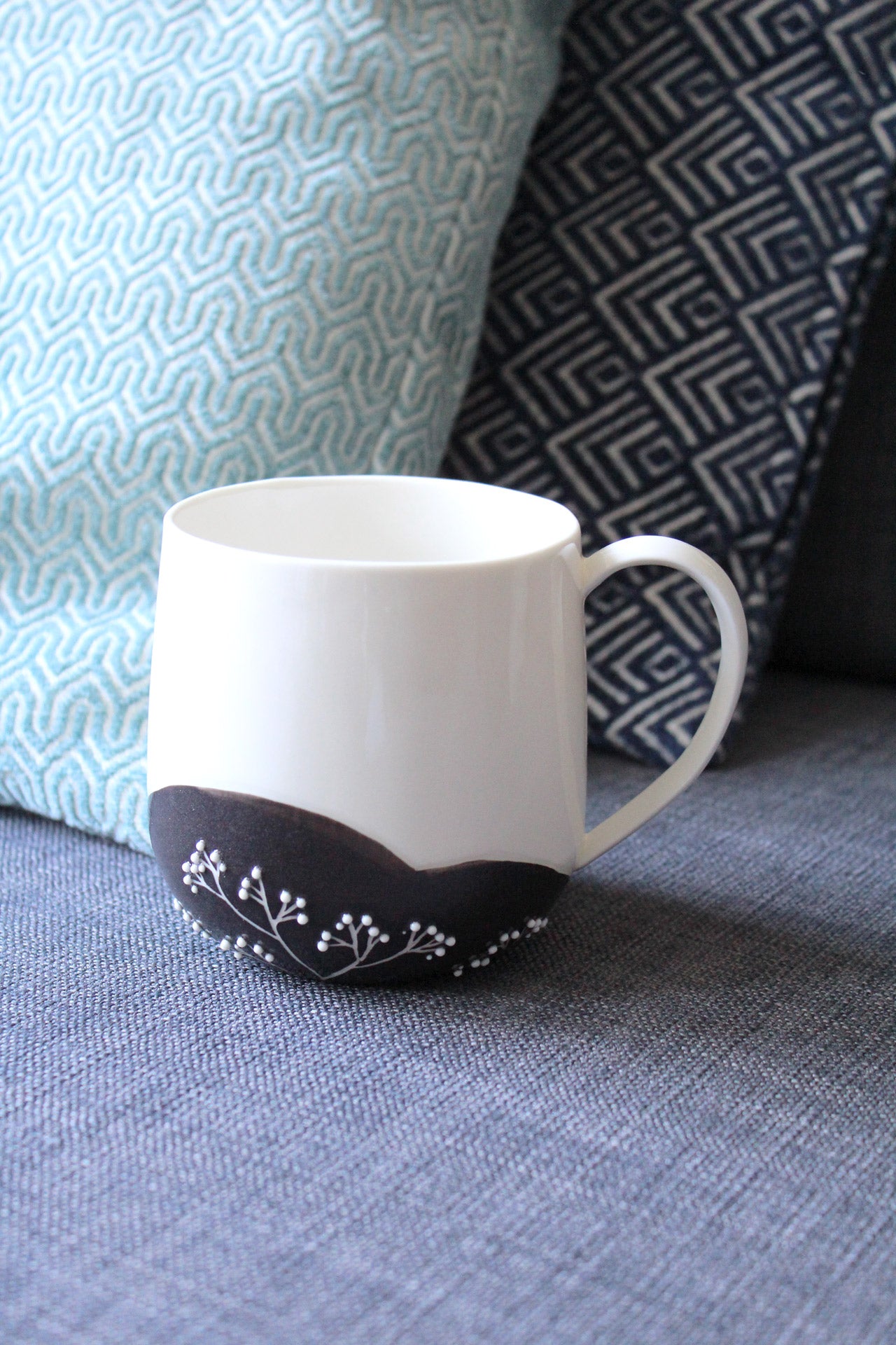 Tasse à thé Anse - Jardin - Blanc/Noir