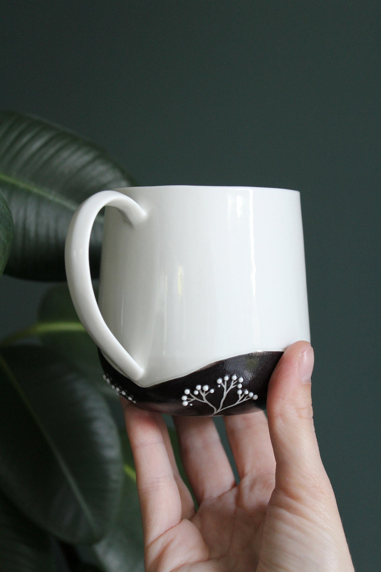 Tasse à thé Anse - Jardin - Blanc/Noir