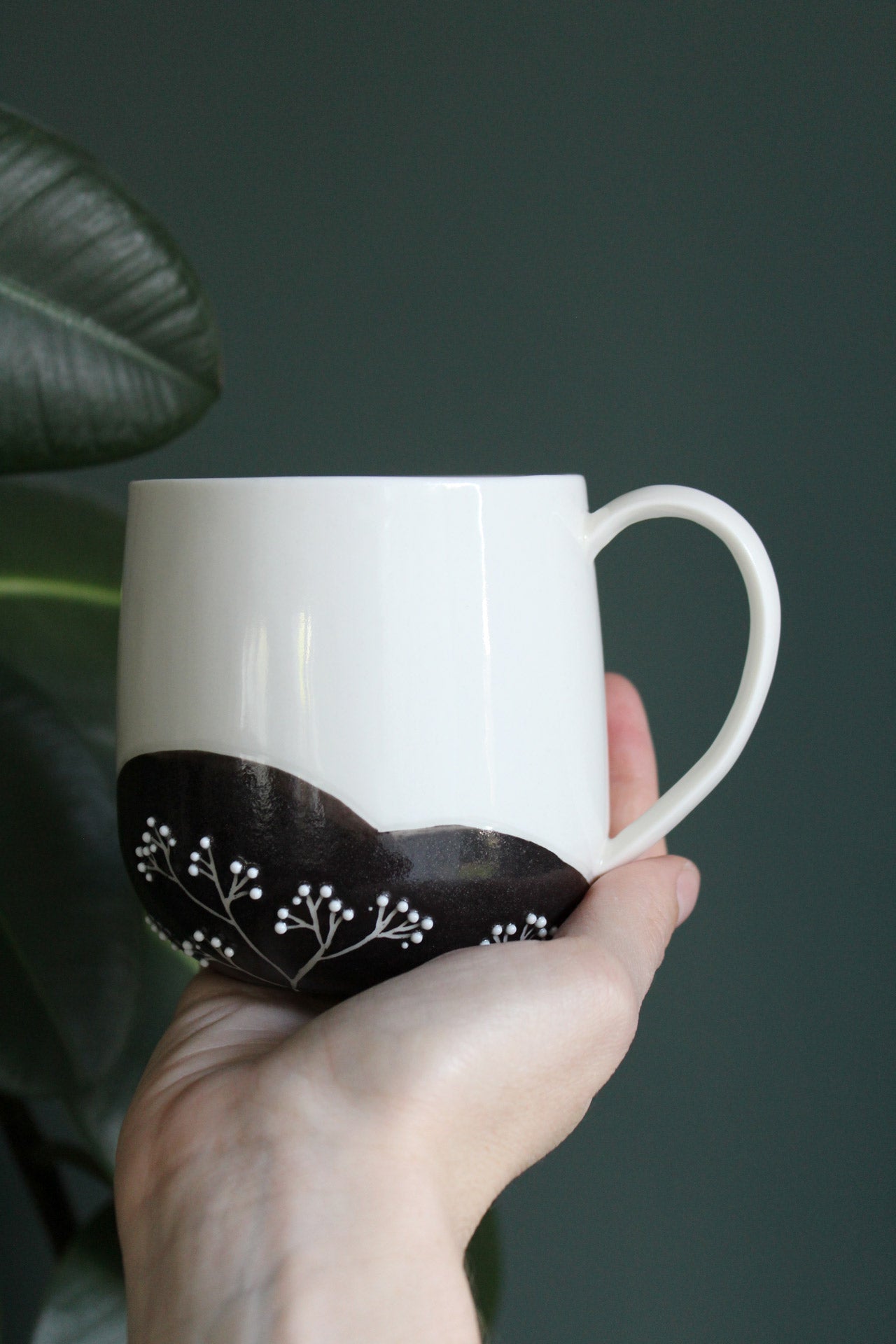 Tasse à thé Anse - Jardin - Blanc/Noir