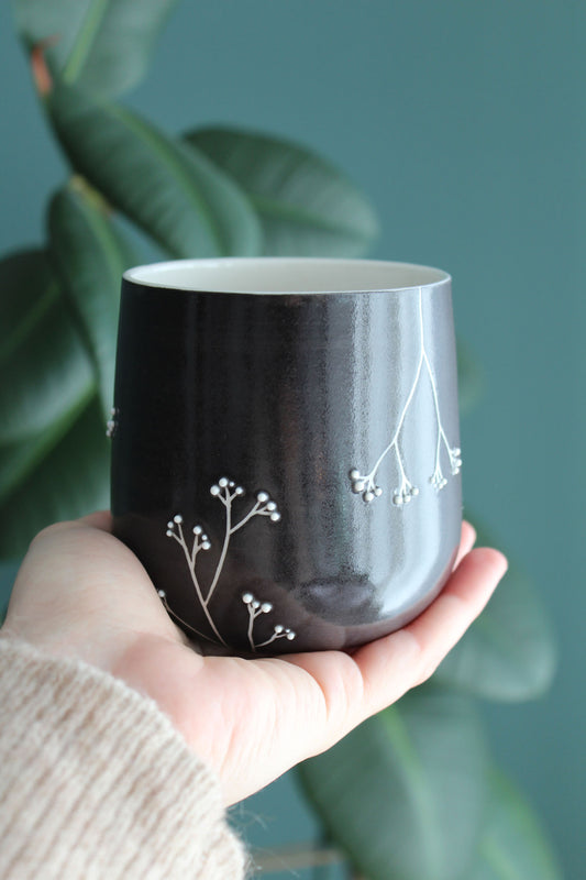 Tasse à thé - Jardin de porcelaine - Noire