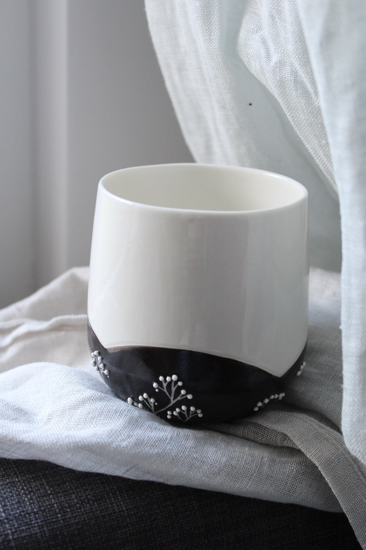 Tasse à thé - Jardin - Blanc/Noir