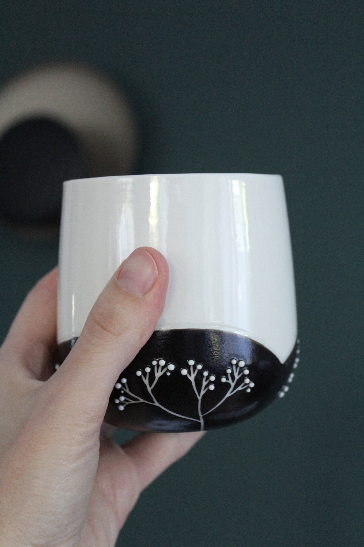 Tasse à thé - Jardin - Blanc/Noir