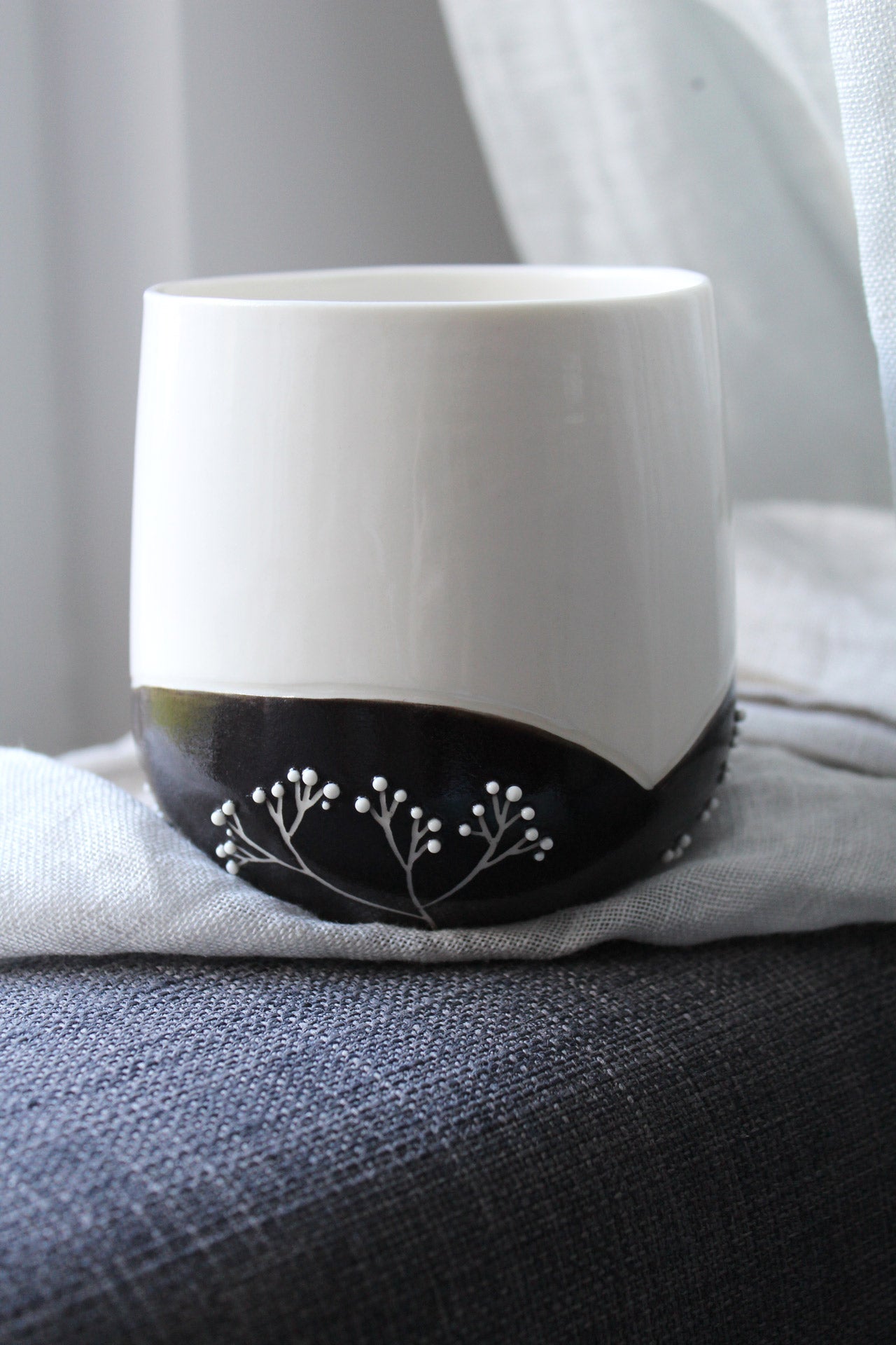 Tasse à thé - Jardin - Blanc/Noir