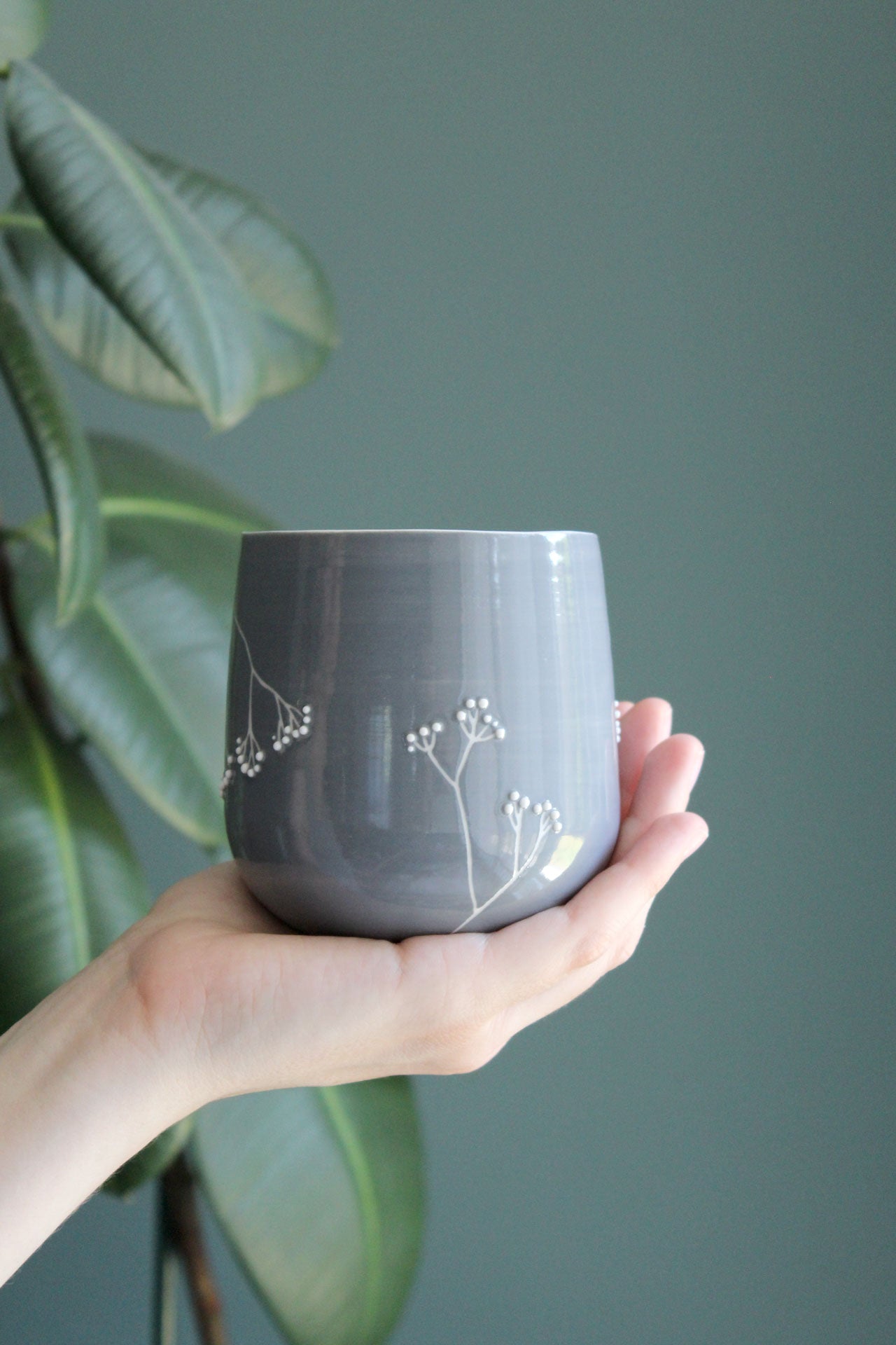 Tasse à thé - Jardin de porcelaine - Gris