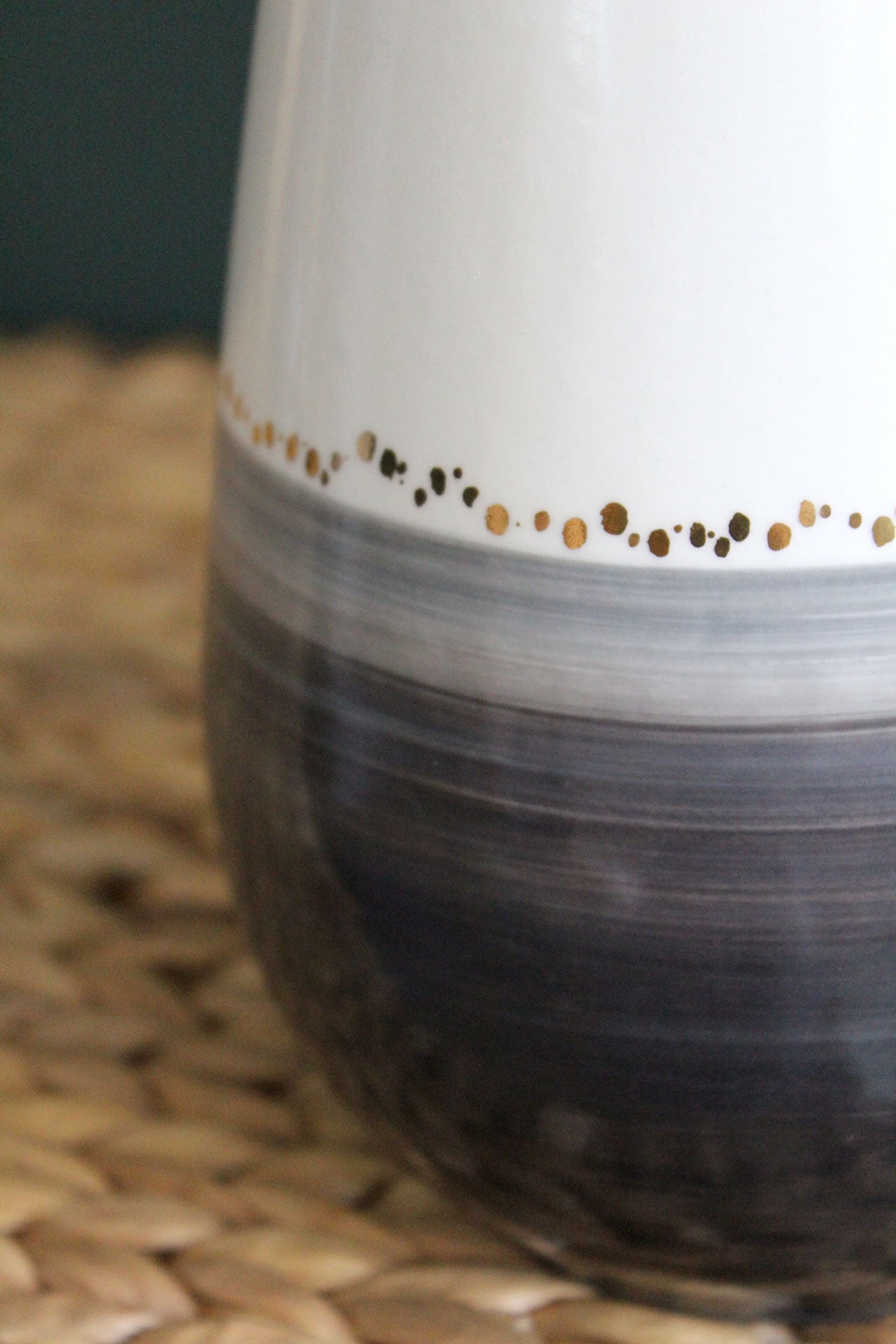 Vase Goutte - Noir/Gris/Or Ajouré