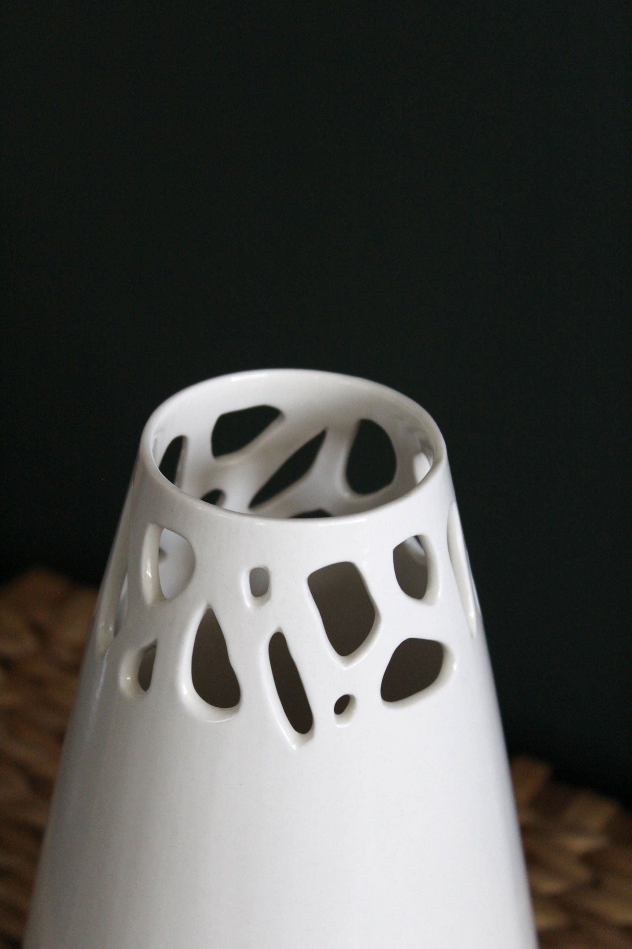 Vase Goutte - Noir/Gris/Or Ajouré