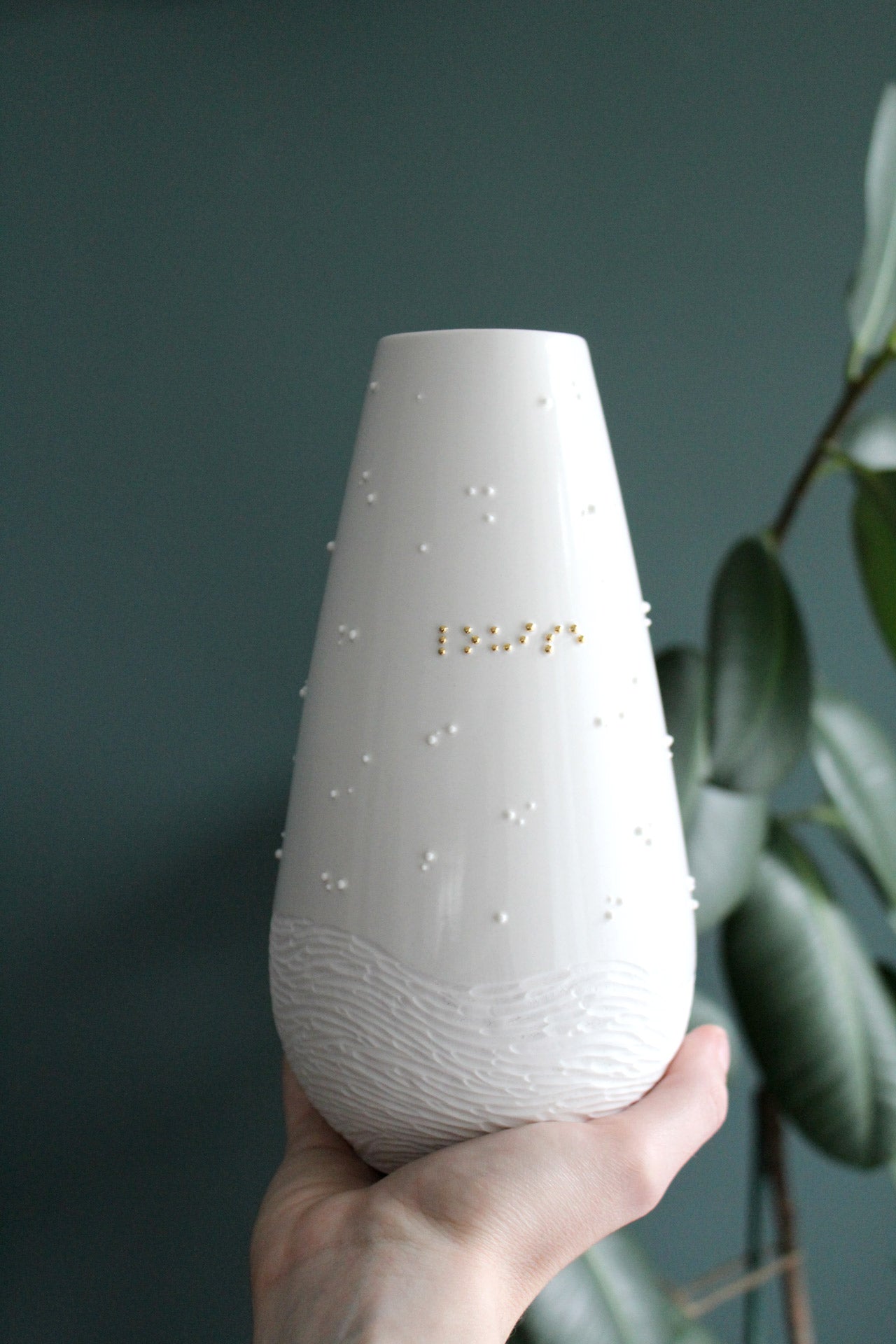 Petit Vase Goutte - Braille (personnalisable)